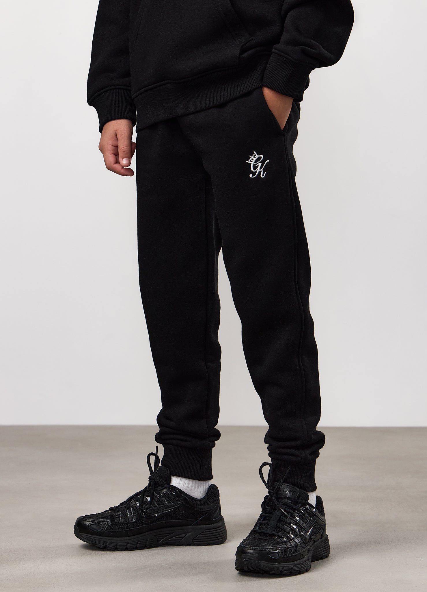 Gym King Kids Fundamental Hood Tracksuit - Black