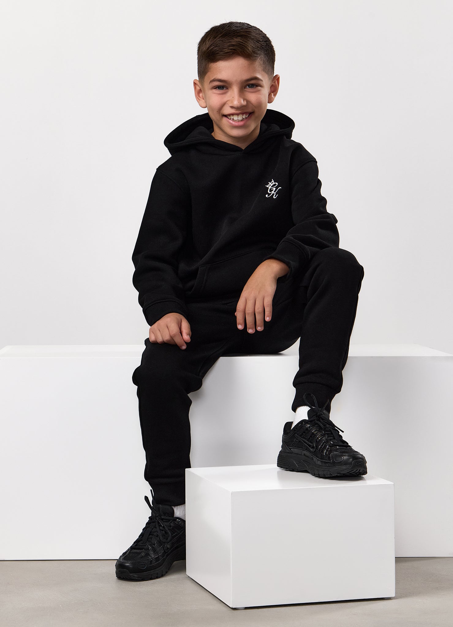 Gym King Kids Fundamental Hood Tracksuit - Black