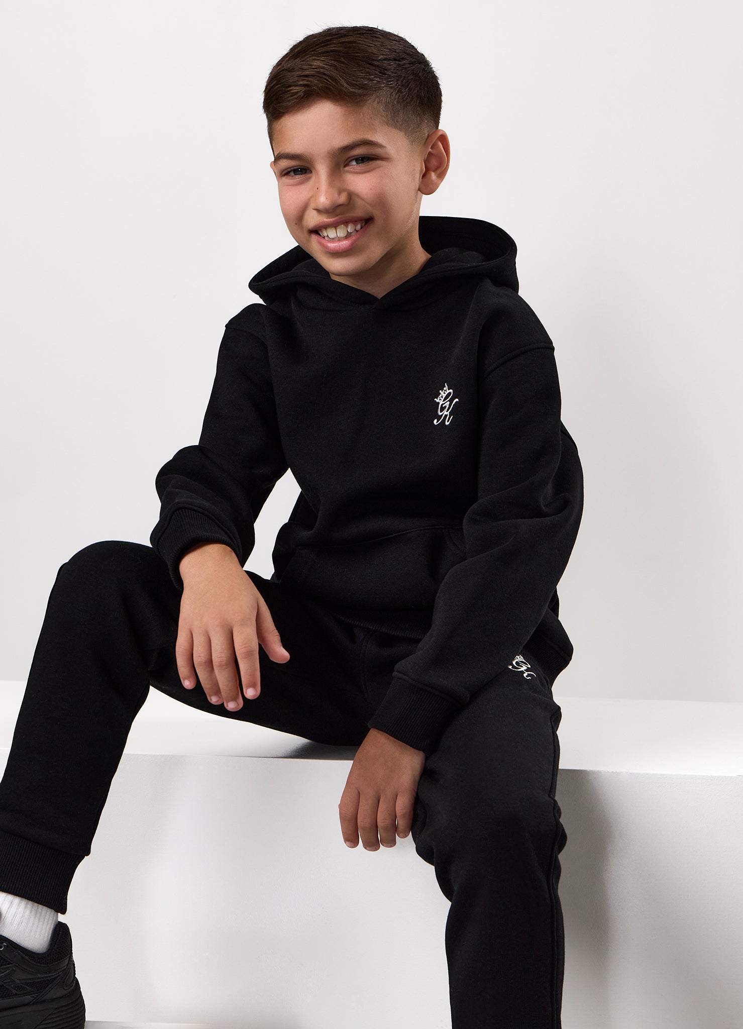 Gym King Kids Fundamental Hood Tracksuit - Black