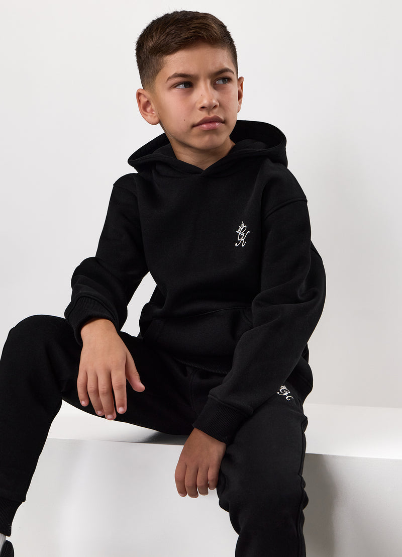 Gym King Kids Fundamental Hood Tracksuit - Black