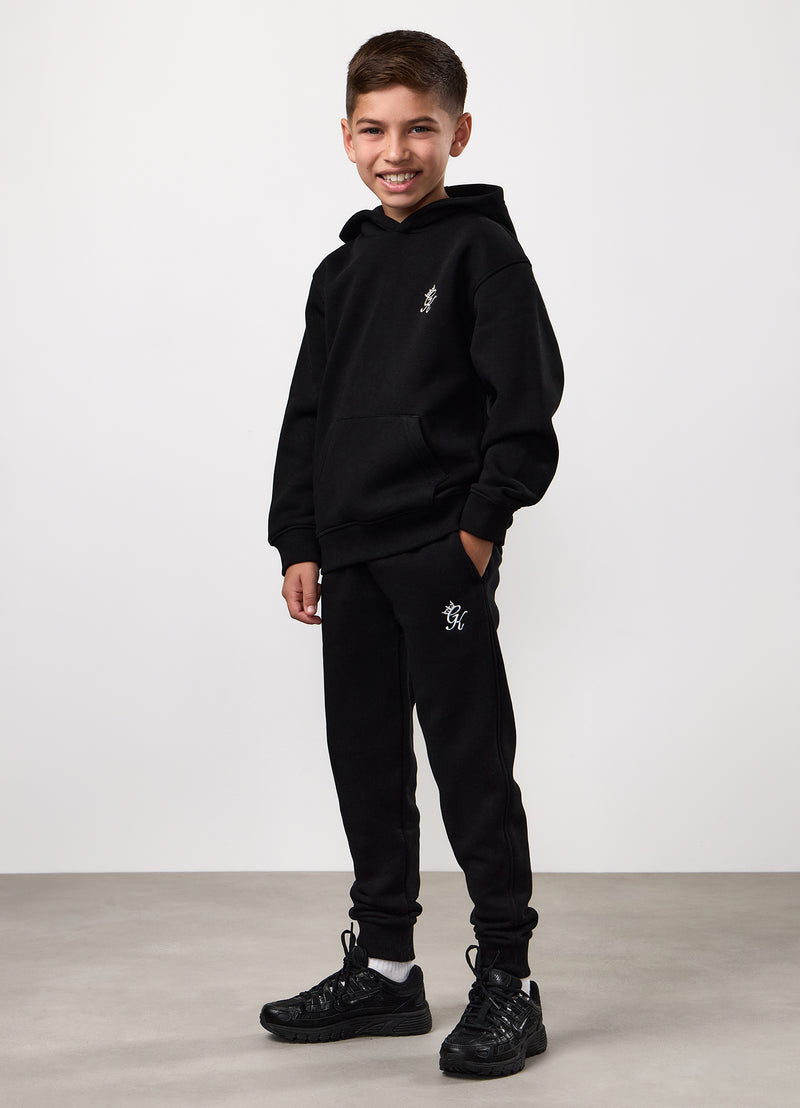 Gym King Kids Fundamental Hood Tracksuit - Black