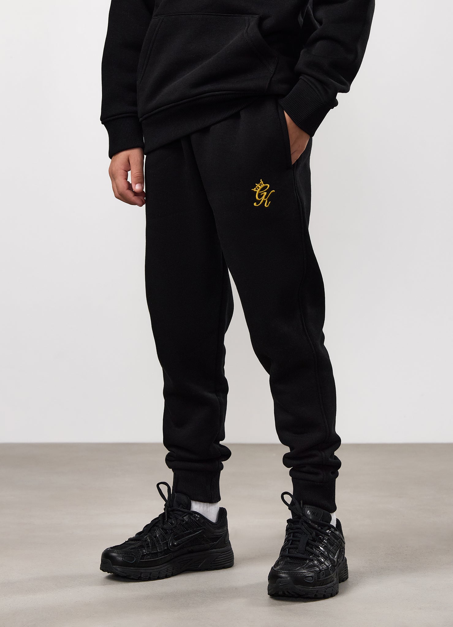Gym King Kids Fundamental Hood Tracksuit - Black/Gold