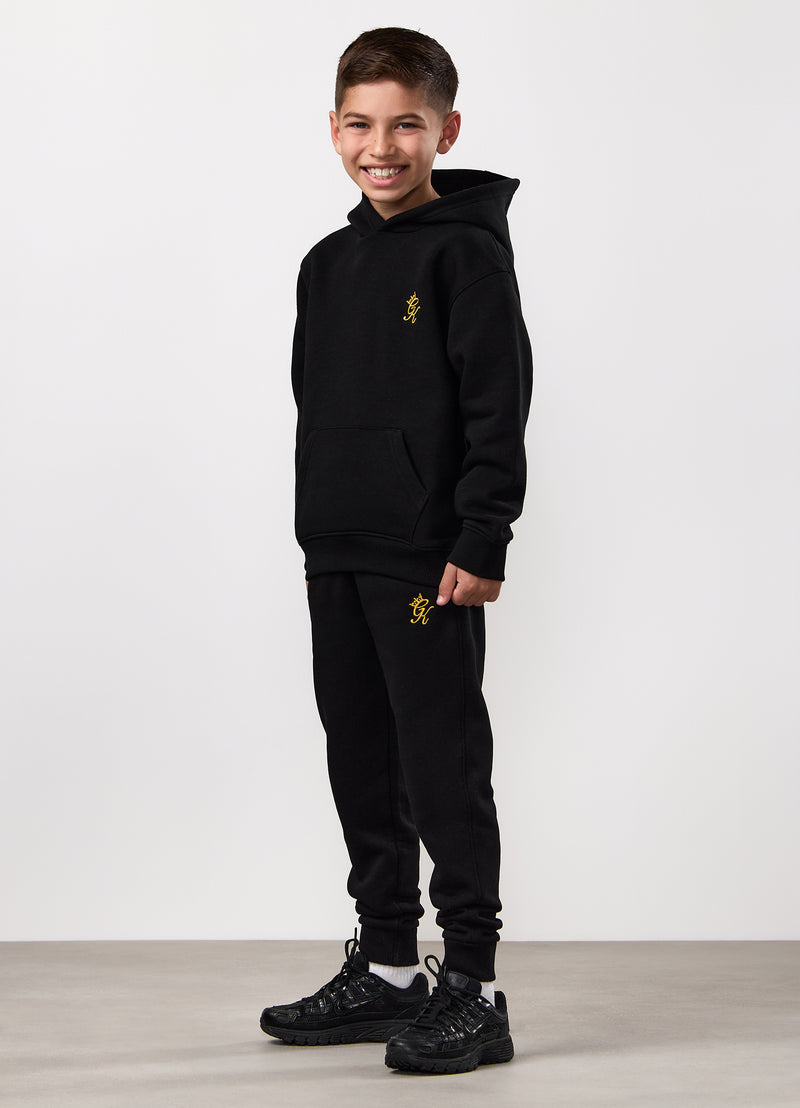 Gym King Kids Fundamental Hood Tracksuit - Black/Gold