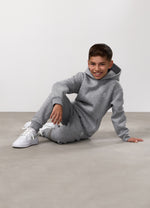 Gym King Kids Fundamental Hood Tracksuit - Grey Marl