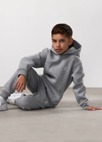 Gym King Kids Fundamental Hood Tracksuit - Grey Marl