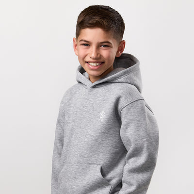 Gym King Younger Kids Fundamental Hoodie - Grey Marl