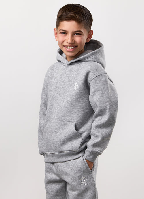 Gym King Younger Kids Fundamental Hoodie - Grey Marl