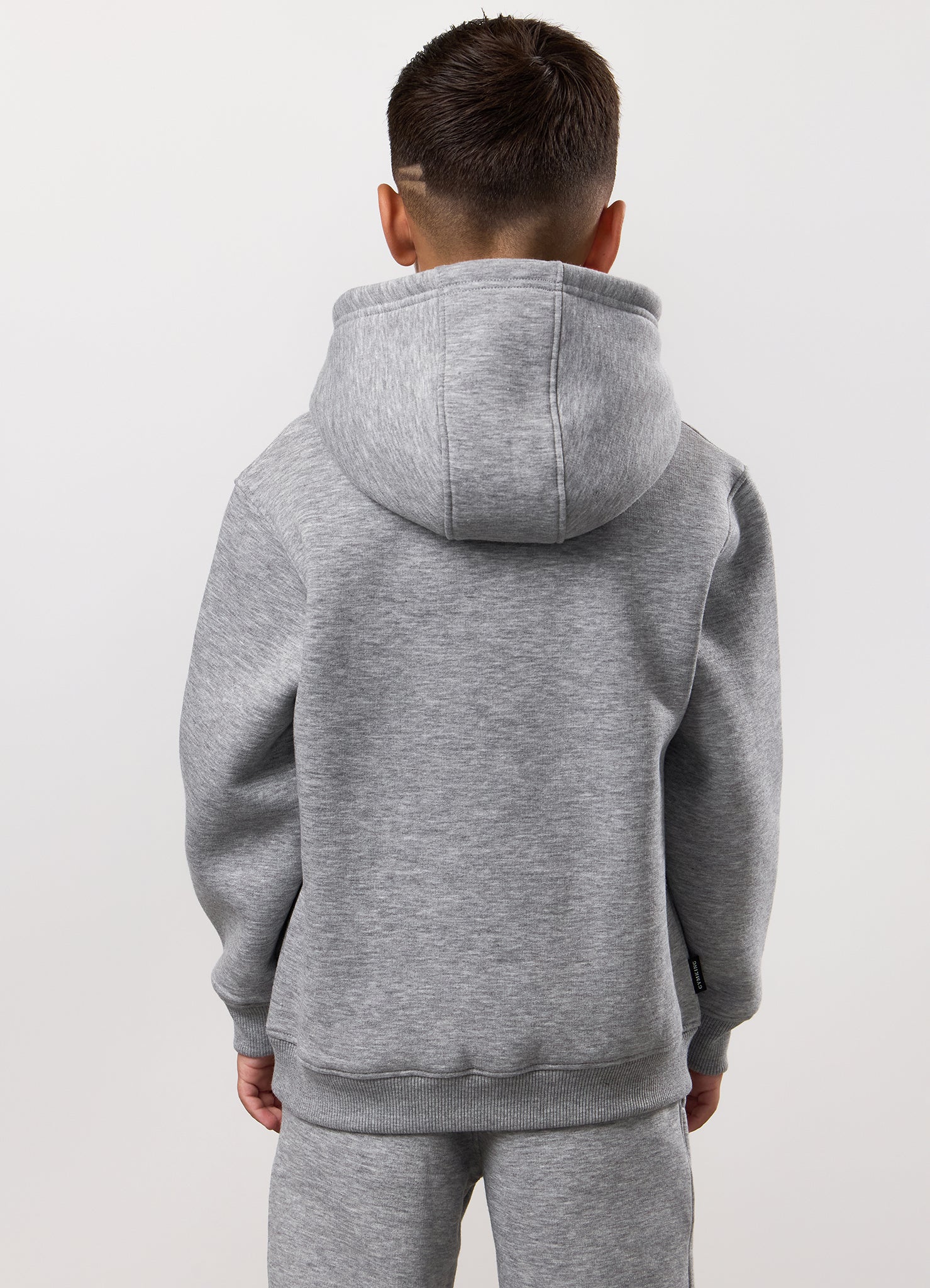 Gym King Kids Fundamental Hood Tracksuit - Grey Marl