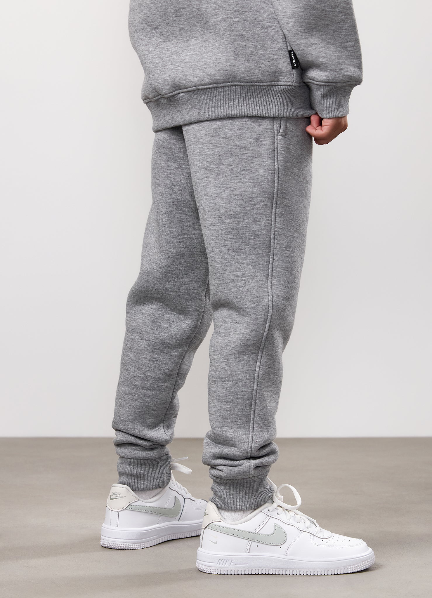 Gym King Kids Fundamental Hood Tracksuit - Grey Marl