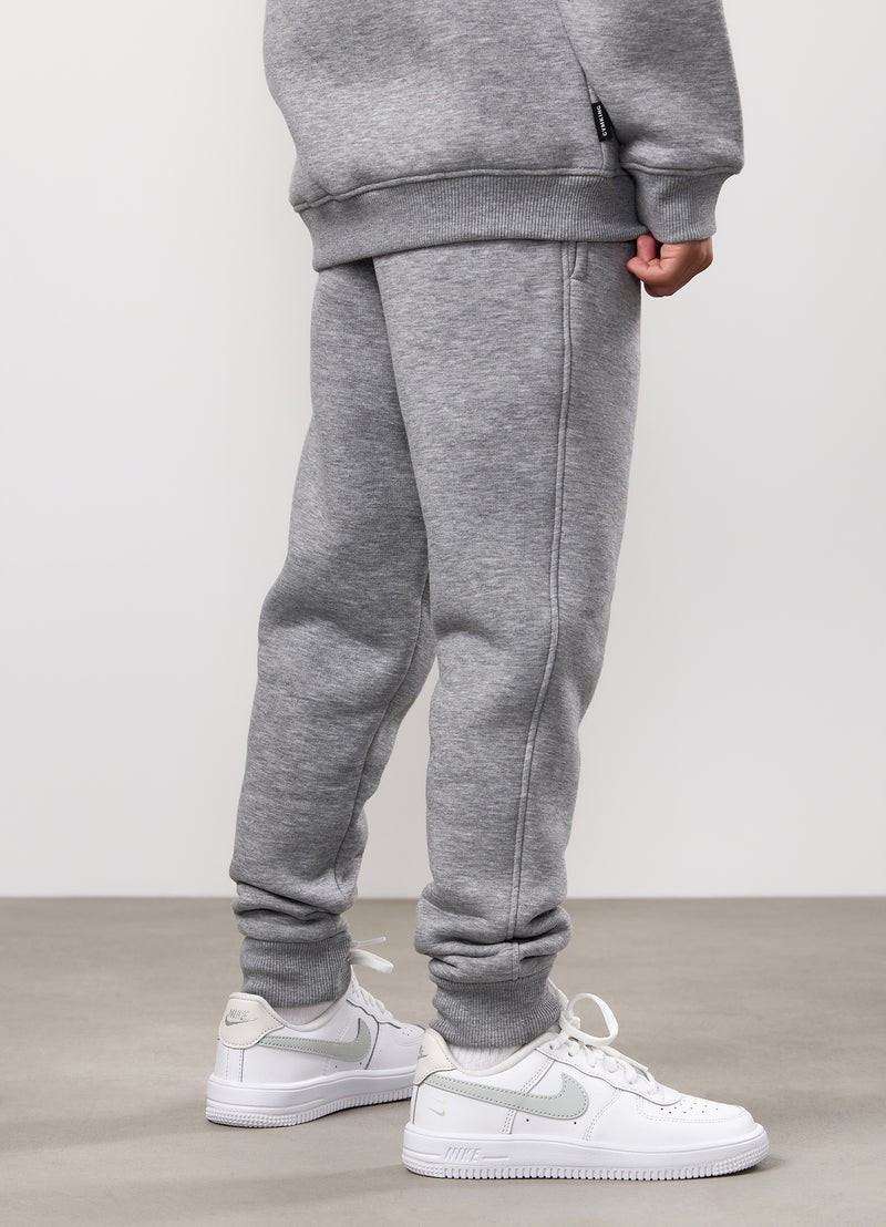 Gym King Kids Fundamental Hood Tracksuit - Grey Marl