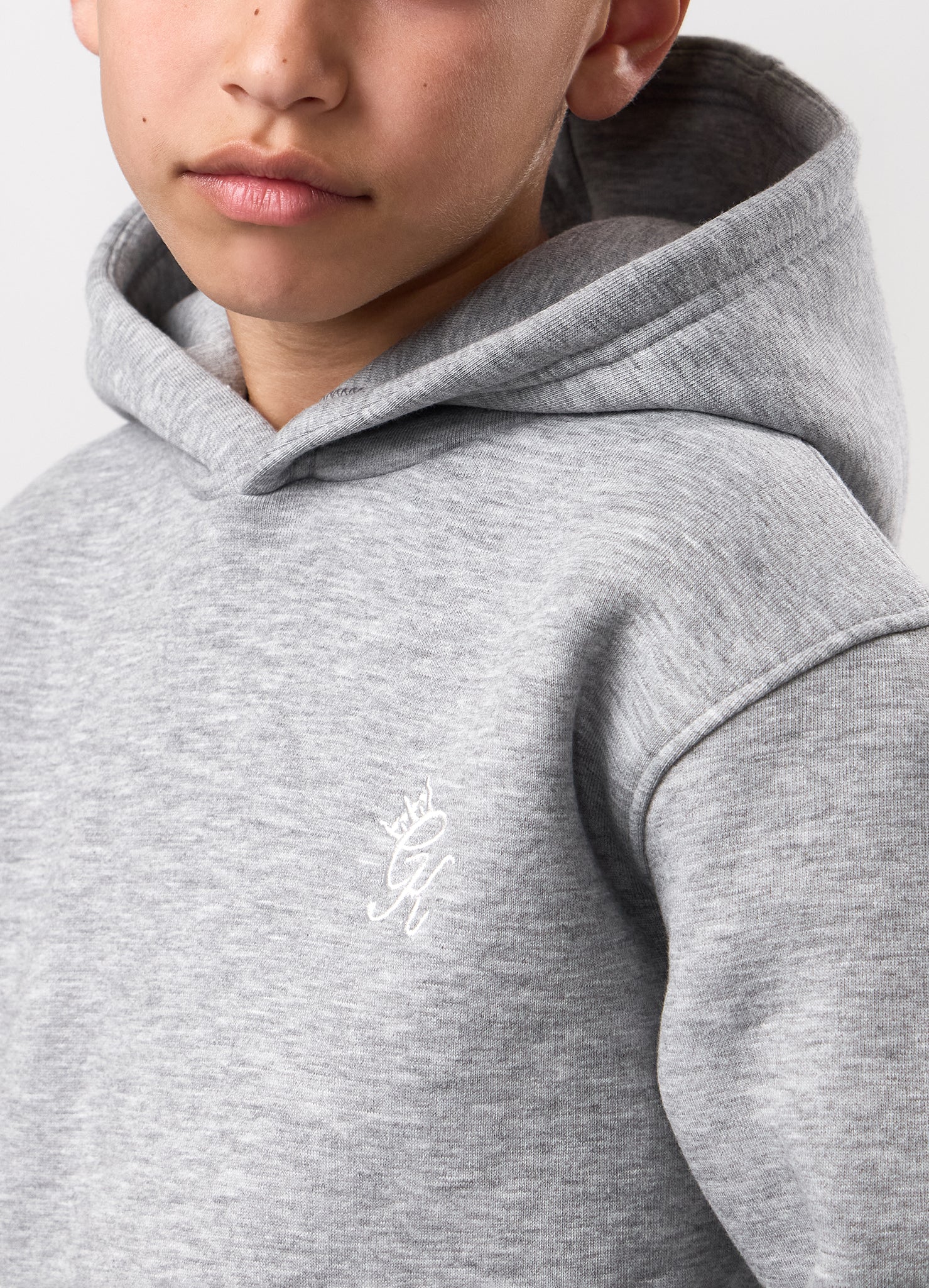 Gym King Kids Fundamental Hood - Grey Marl