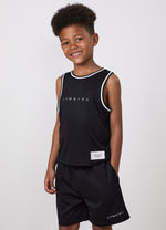 Gym King Older Kids Brooklyn Mesh Vest - Black thumbnail