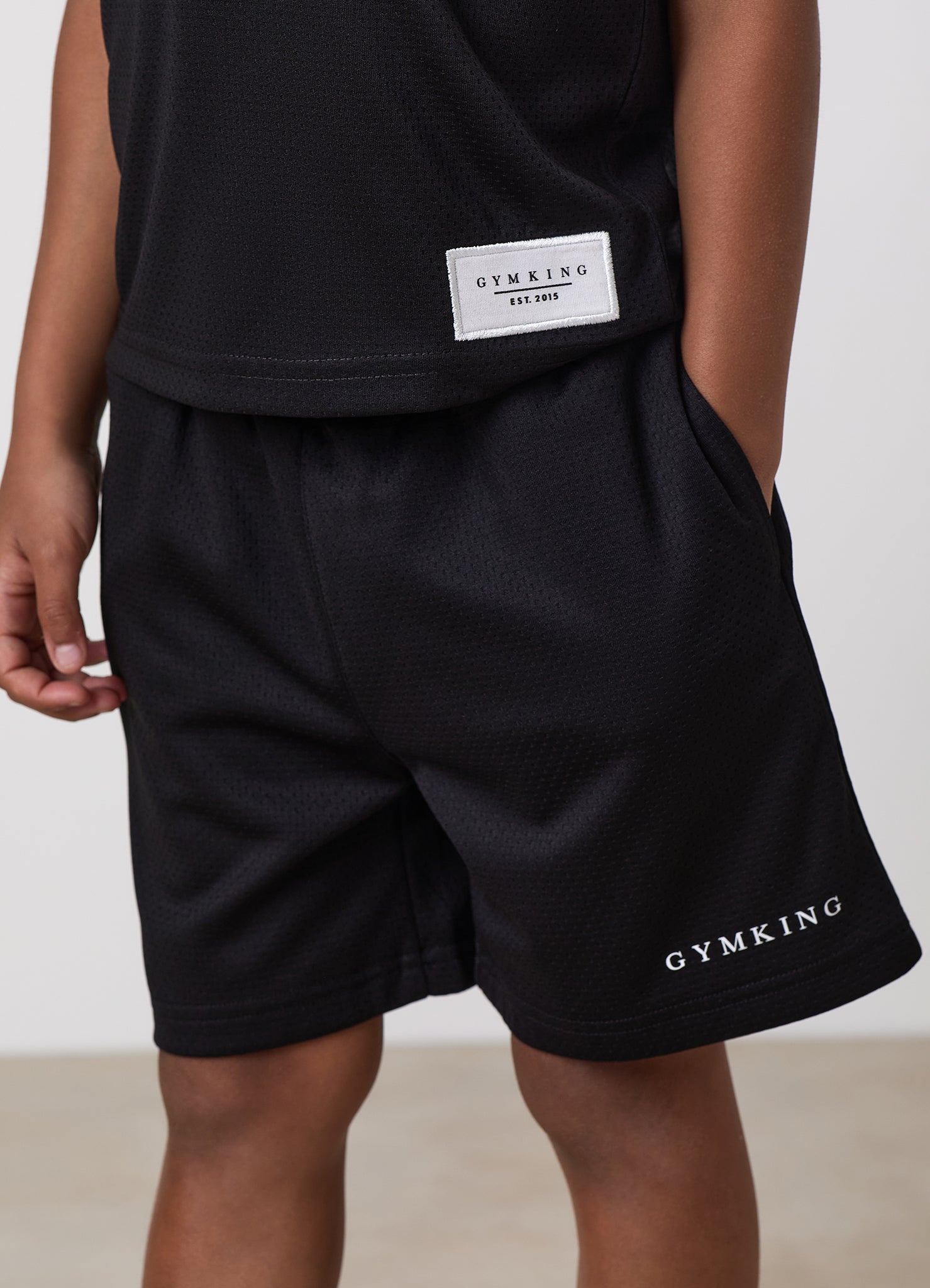 Gym King Older Kids Brooklyn Mesh Short - Black