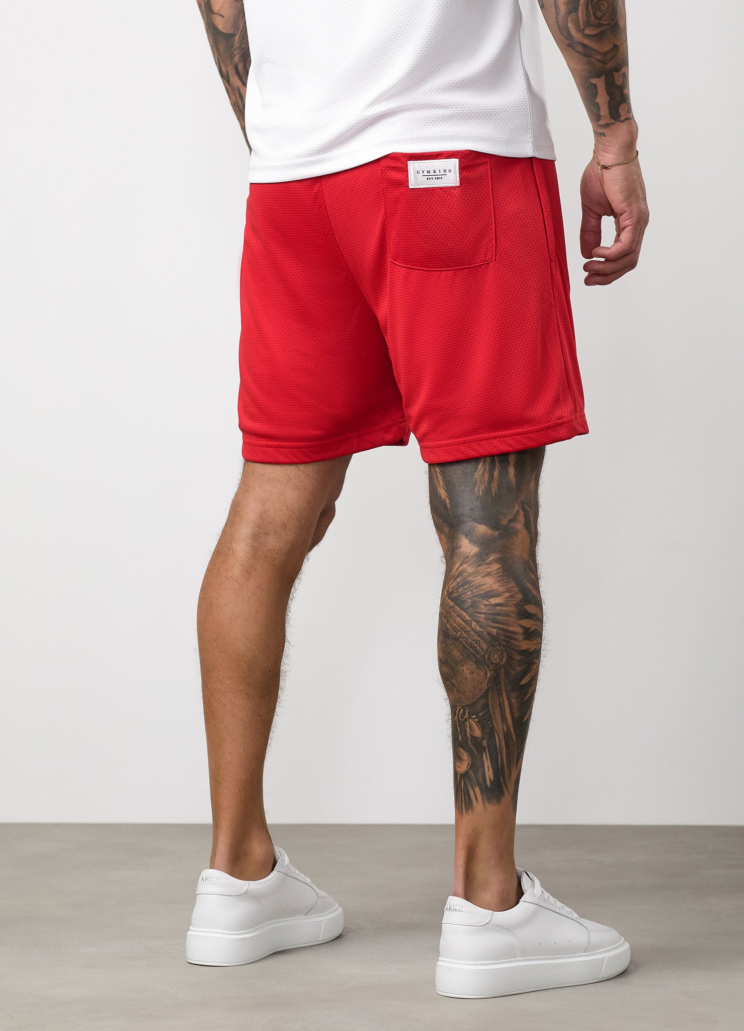 Gym King Brooklyn Mesh Short - Salsa/White