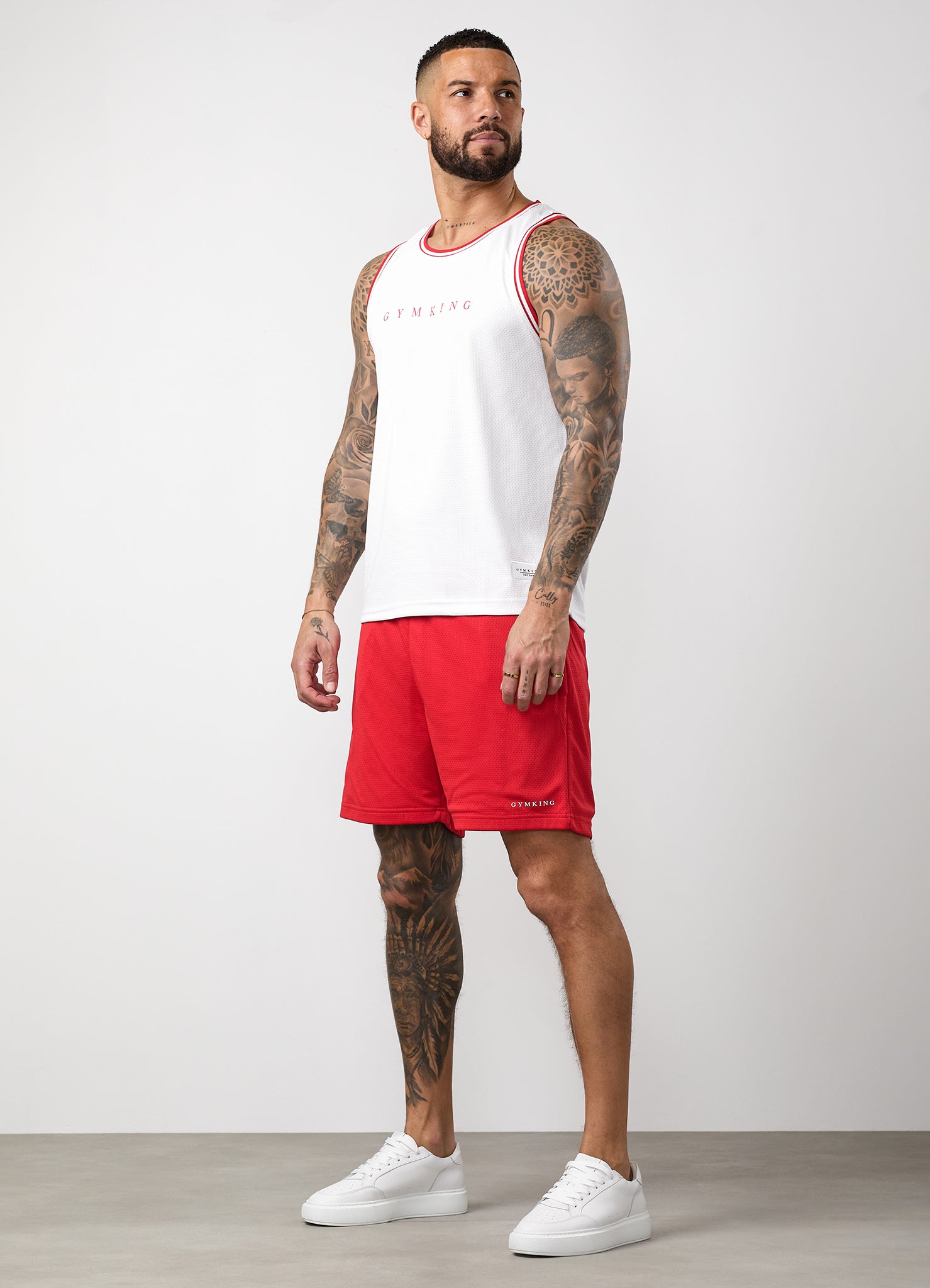 Gym King Brooklyn Mesh Short - Salsa/White