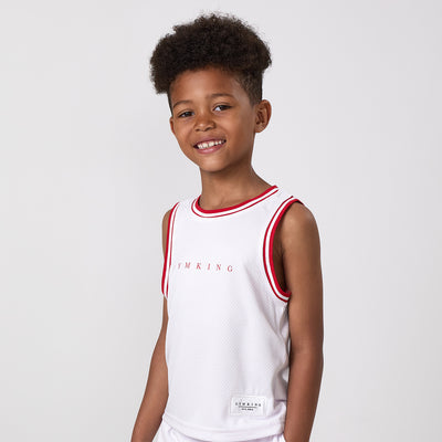 Gym King Younger Kids Brooklyn Mesh Vest - White