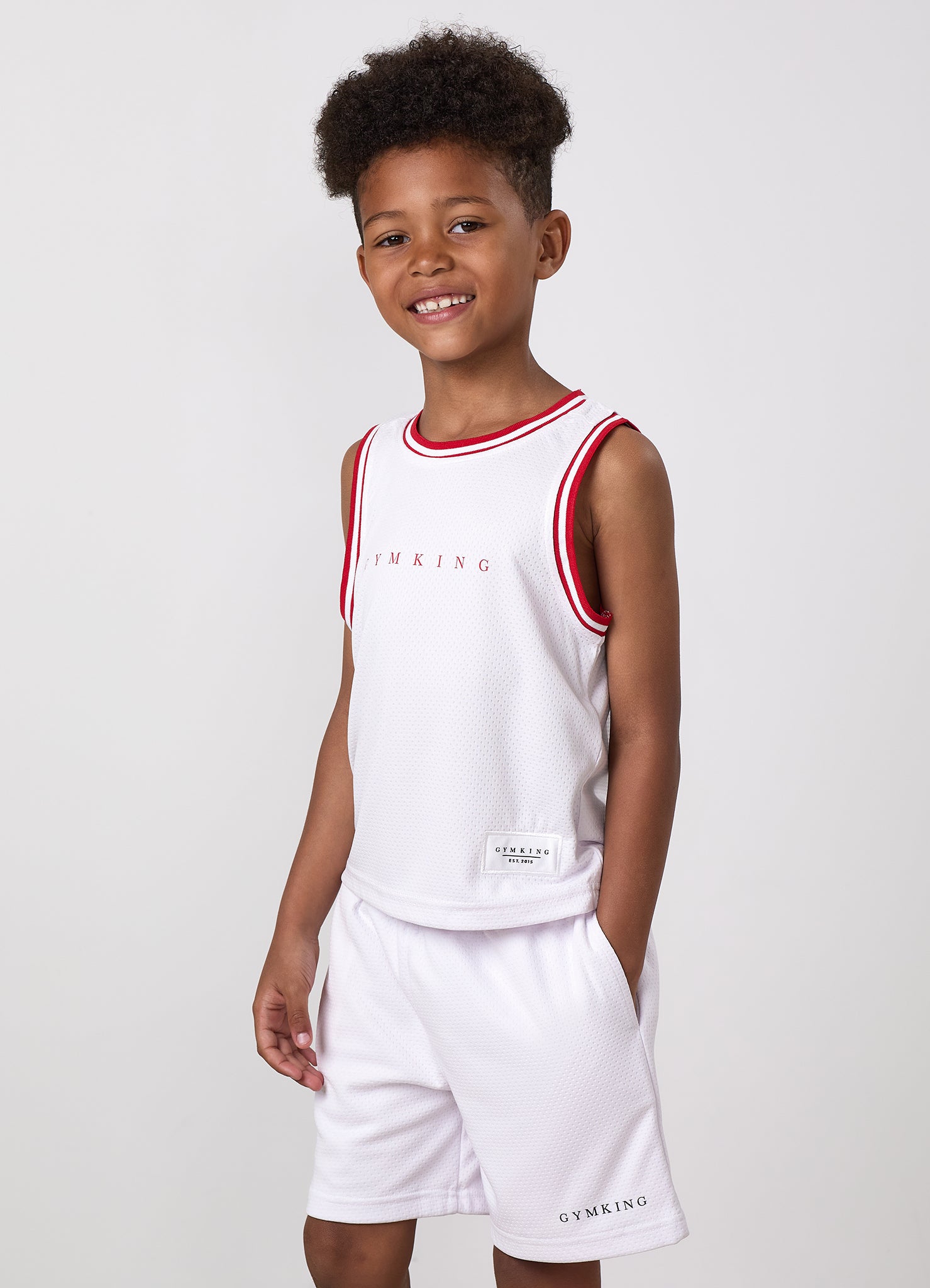Gym King Younger Kids Brooklyn Mesh Vest - White