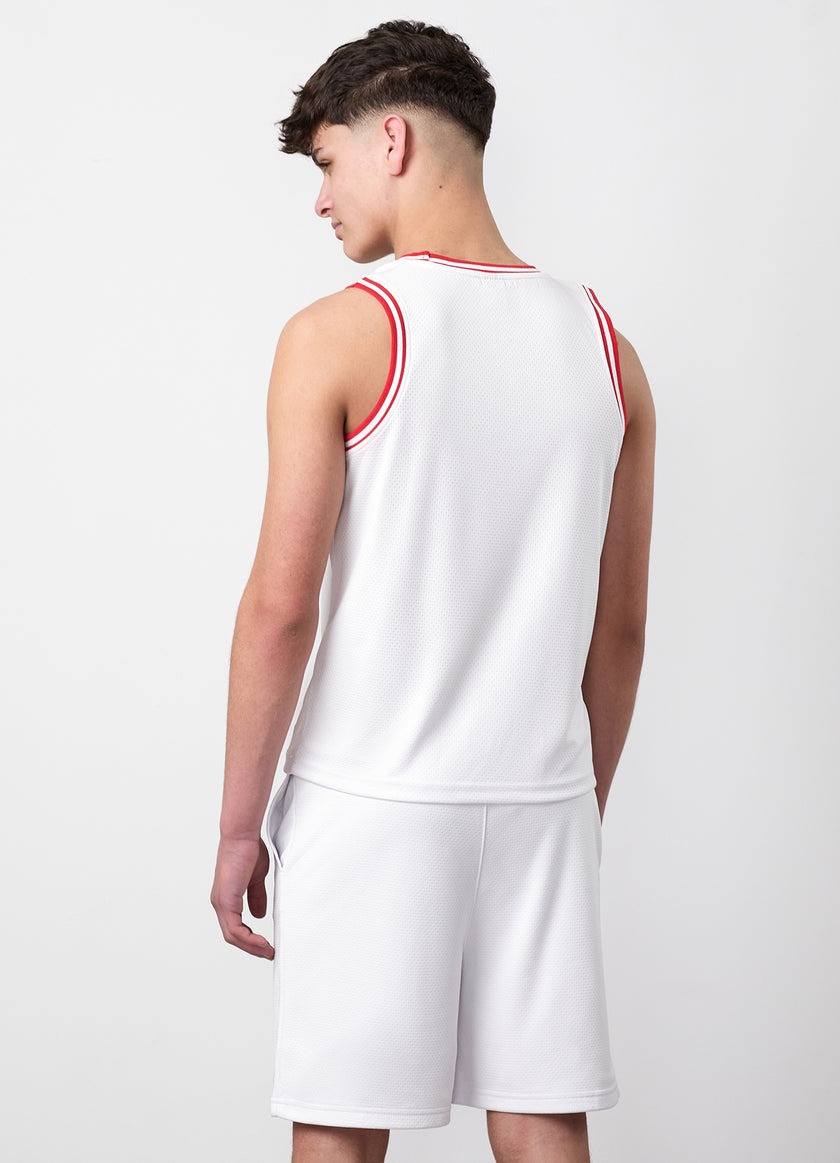 Gym King Older Kids Brooklyn Mesh Vest - White