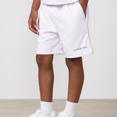 Gym King Younger Kids Brooklyn Mesh Short - White