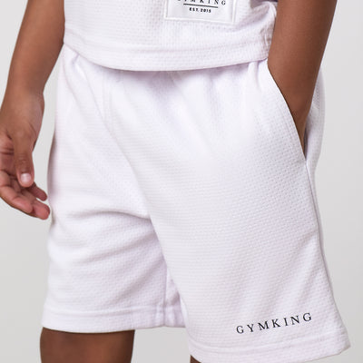 Gym King Older Kids Brooklyn Mesh Short - White