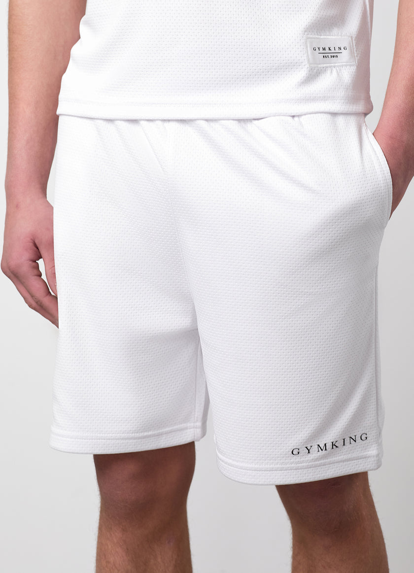 Gym King Older Kids Brooklyn Mesh Short - White