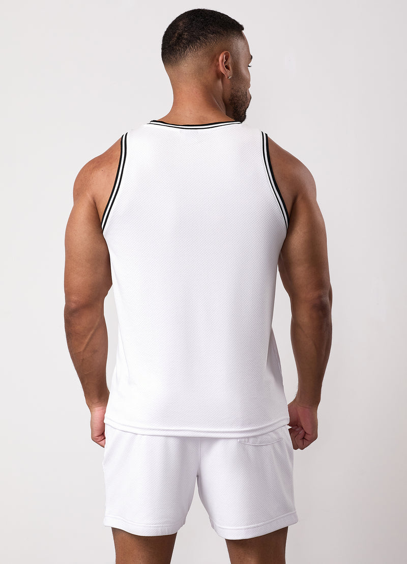 Gym King Brooklyn Mesh Vest - White