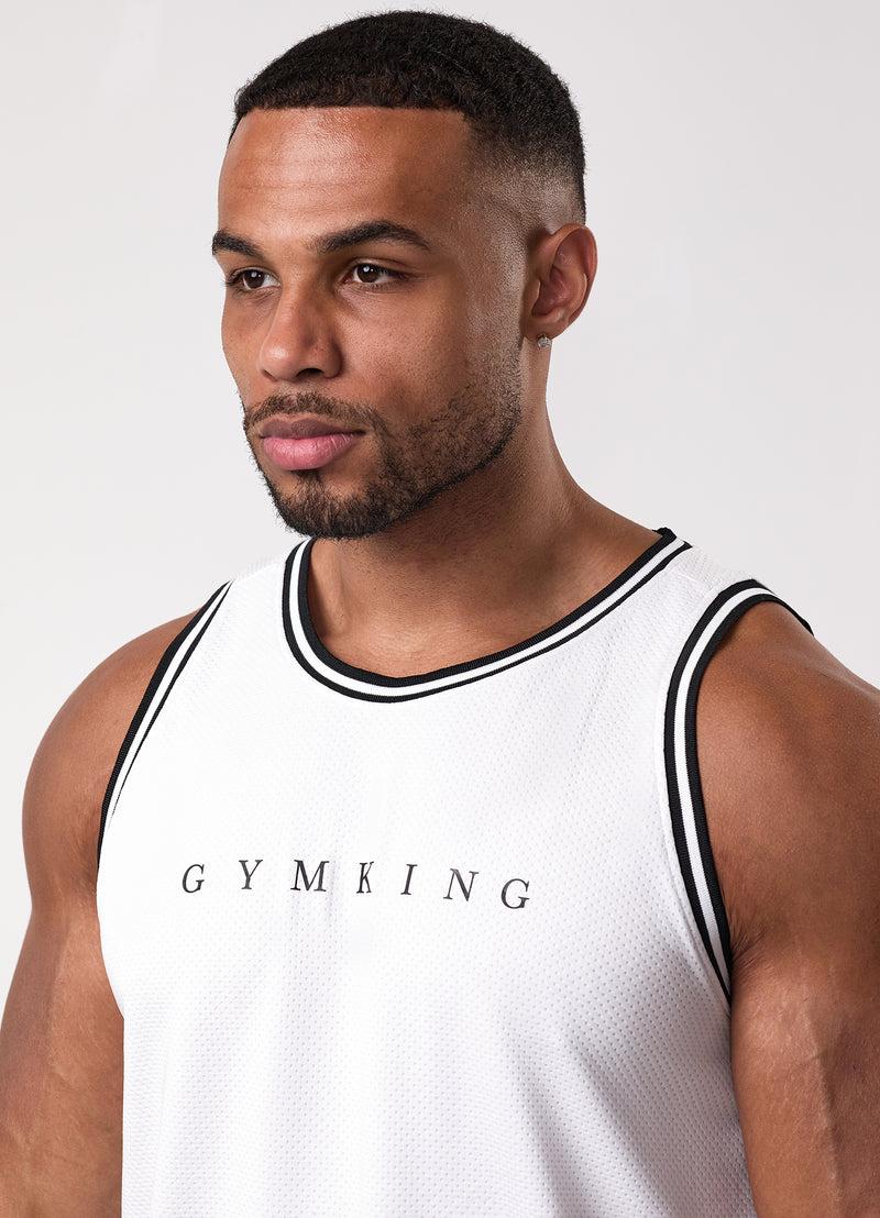 Gym King Brooklyn Mesh Vest - White