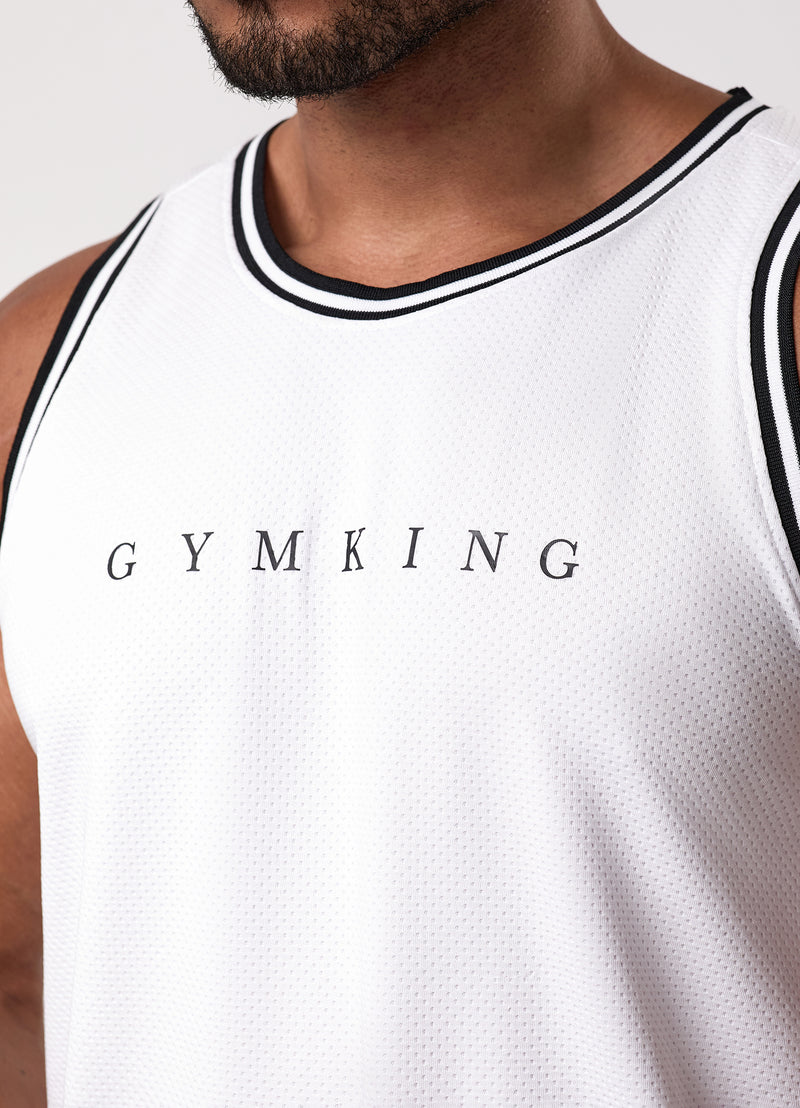 Gym King Brooklyn Mesh Vest - White