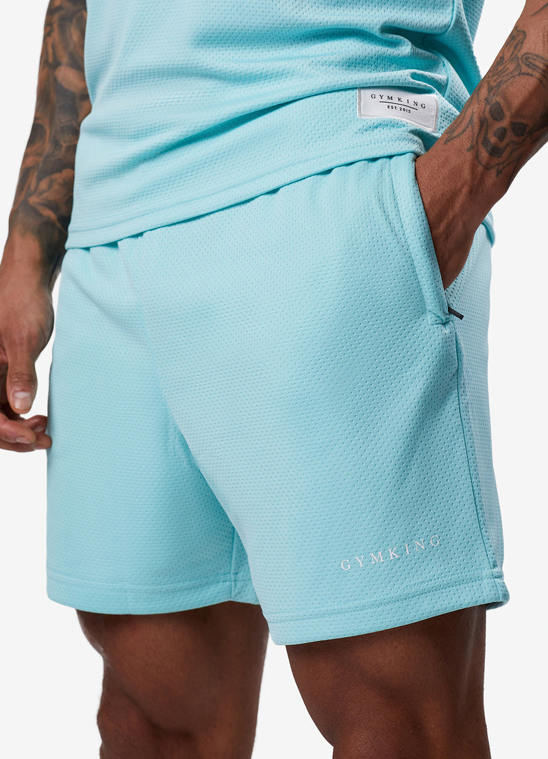 Gym King Brooklyn Mesh Short - Aqua Blue