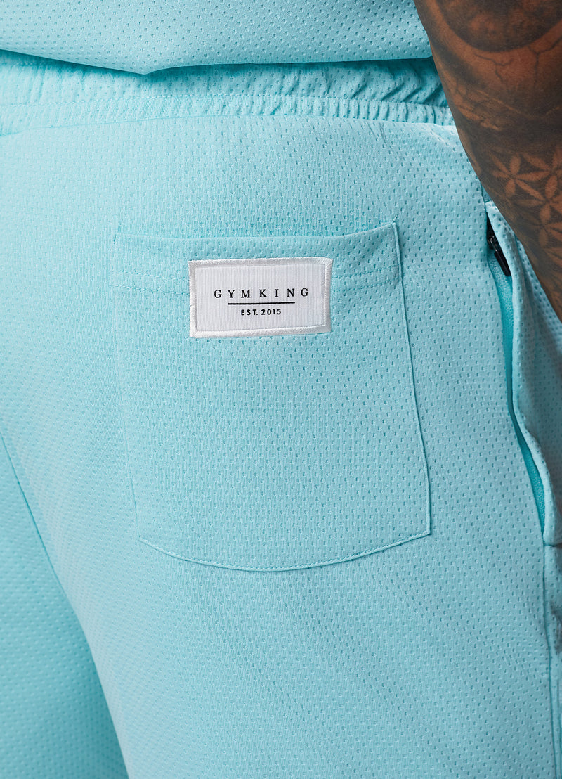 Gym King Brooklyn Mesh Short - Aqua Blue