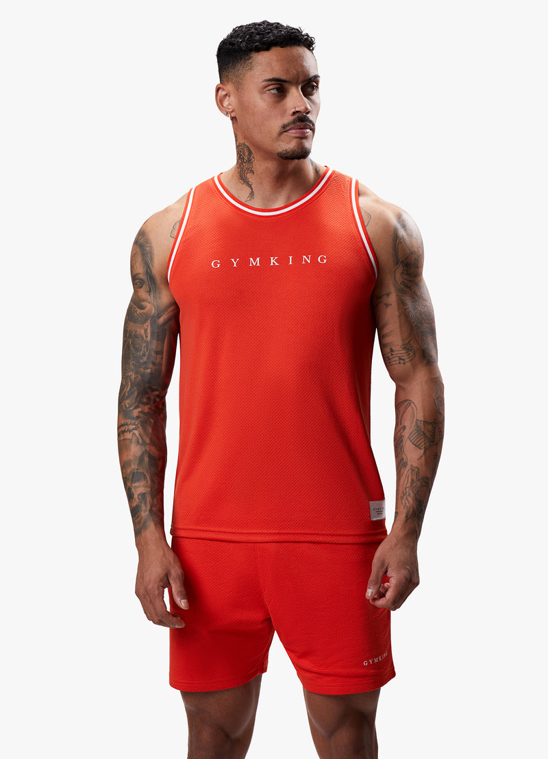 Gym King Brooklyn Mesh Vest - Chilli Red