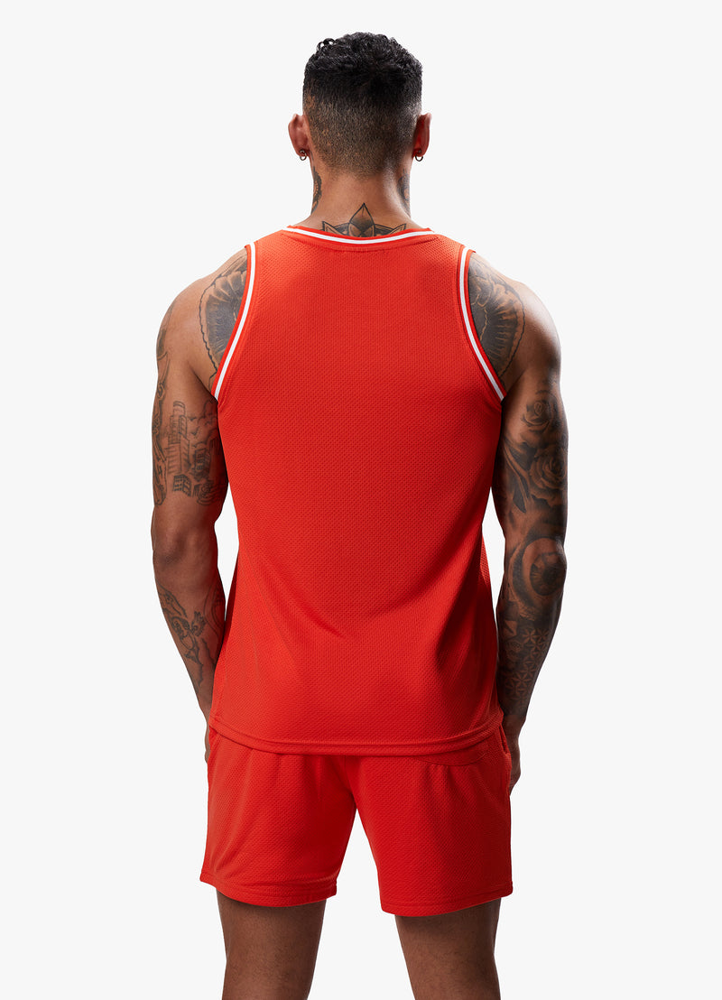 Gym King Brooklyn Mesh Vest - Chilli Red