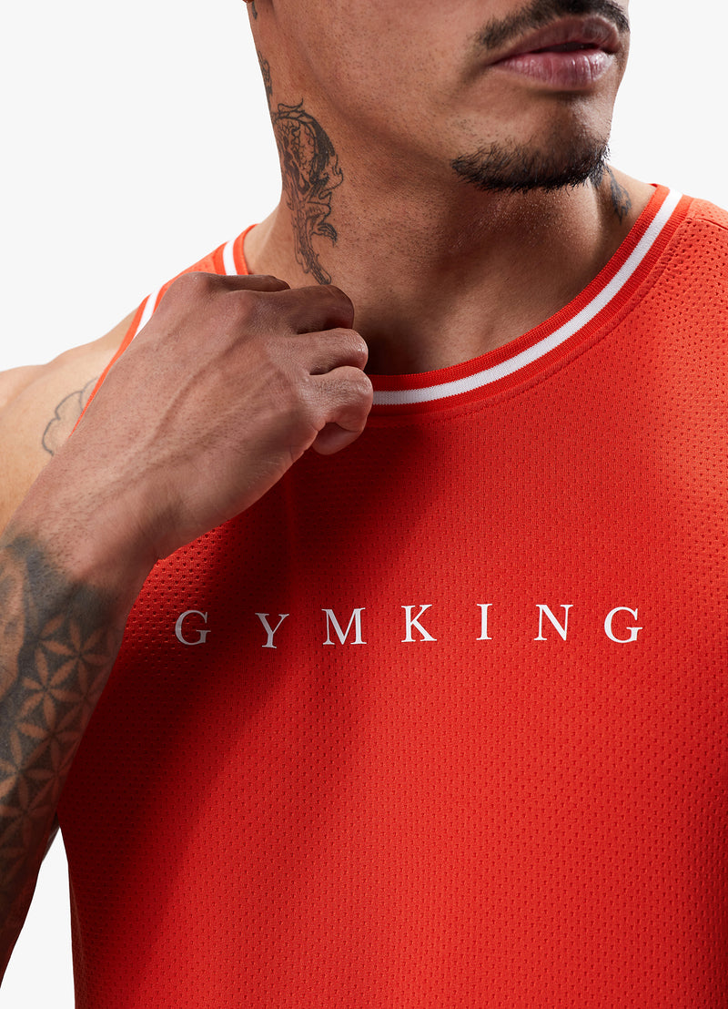 Gym King Brooklyn Mesh Vest - Chilli Red