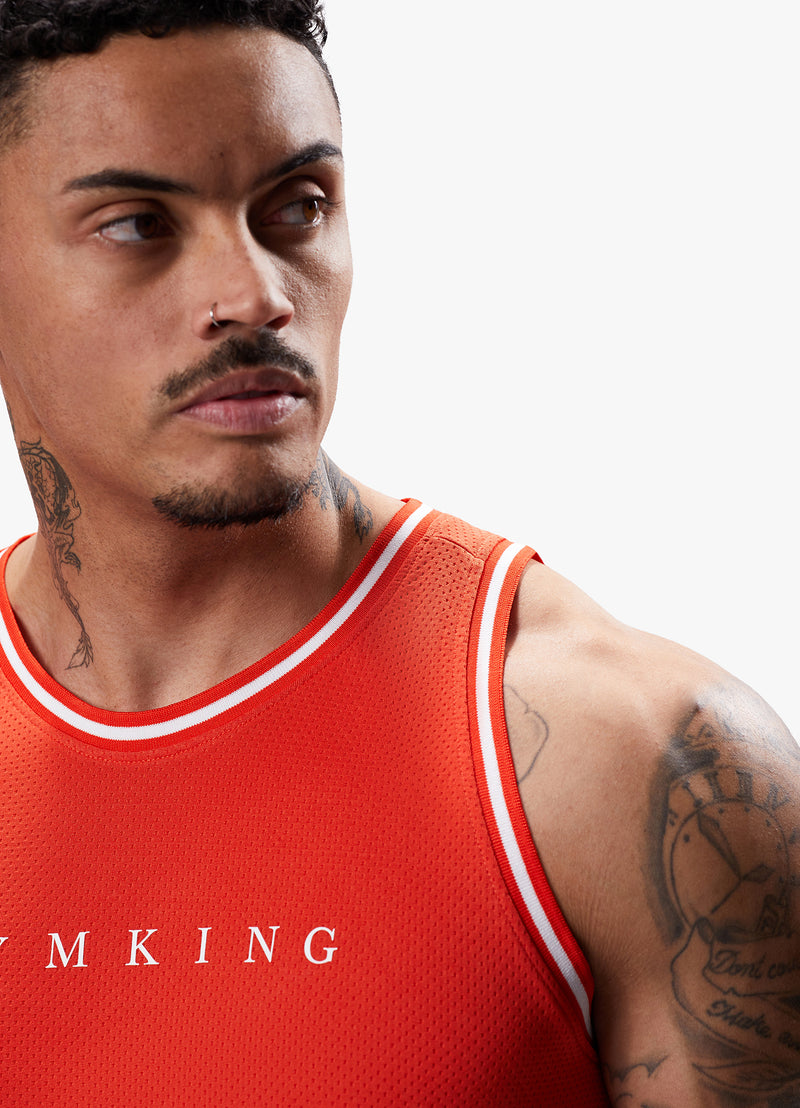 Gym King Brooklyn Mesh Vest - Chilli Red