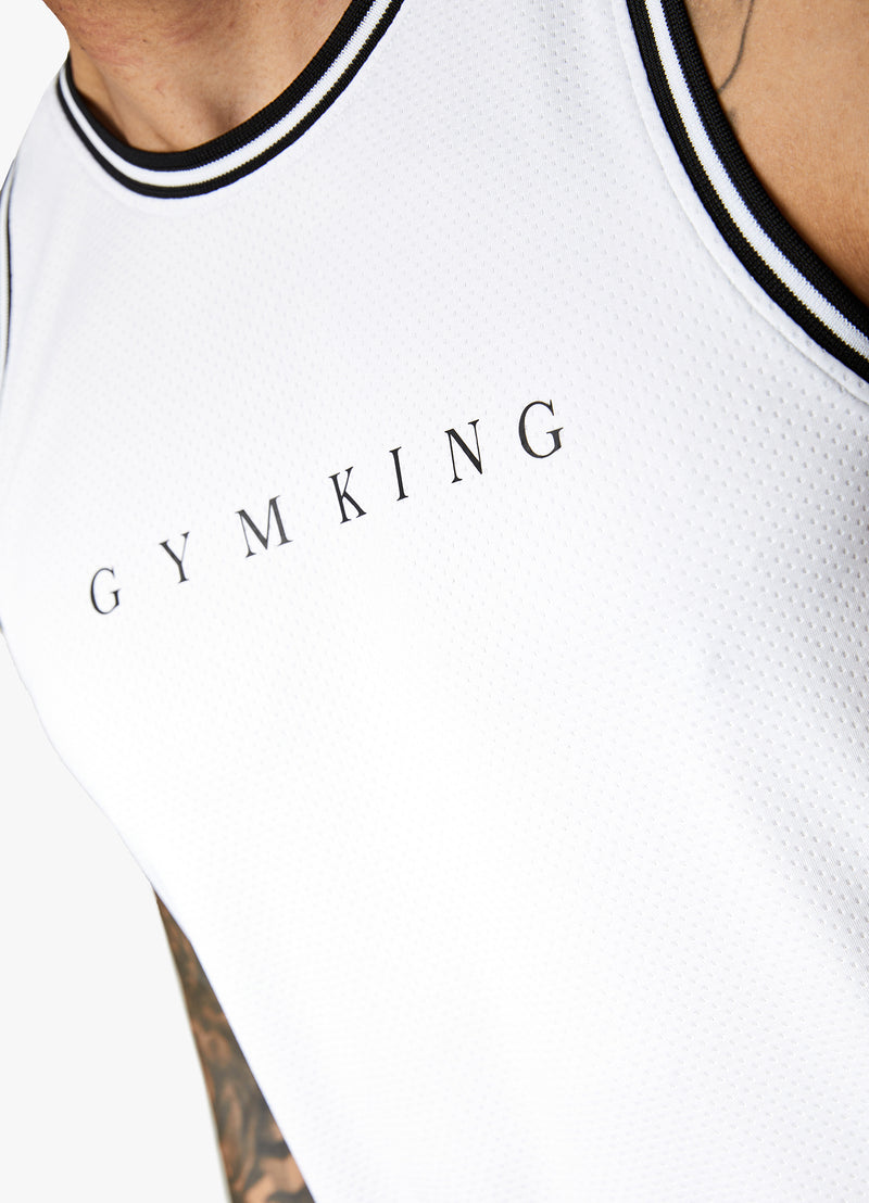 Gym King Brooklyn Mesh Vest - White