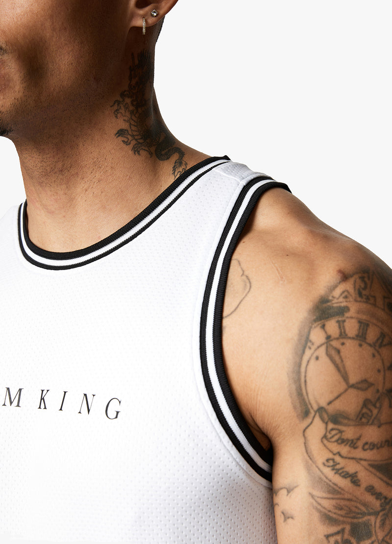 Gym King Brooklyn Mesh Vest - White