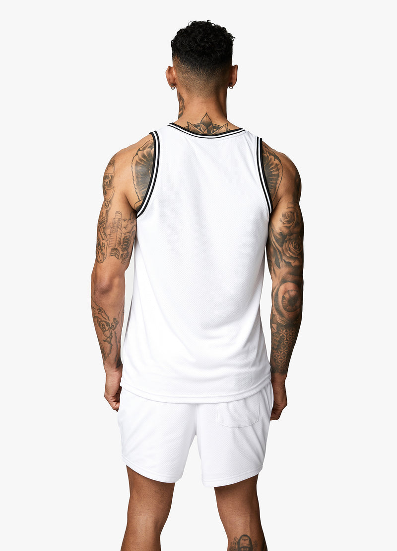 Gym King Brooklyn Mesh Vest - White