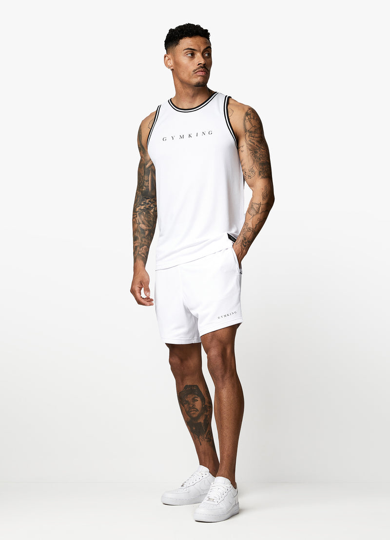 Gym King Brooklyn Mesh Vest - White