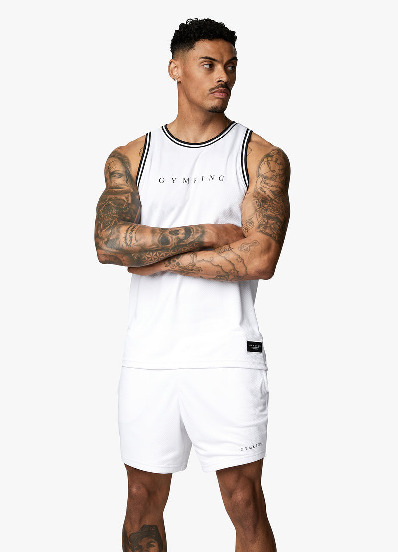 Gym King Brooklyn Mesh Vest - White