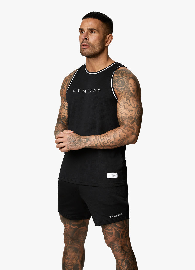 Gym King Brooklyn Mesh Vest - Black