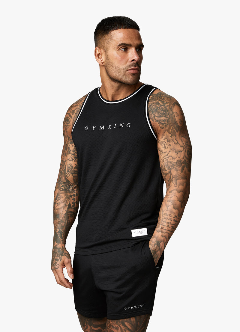 Gym King Brooklyn Mesh Vest - Black