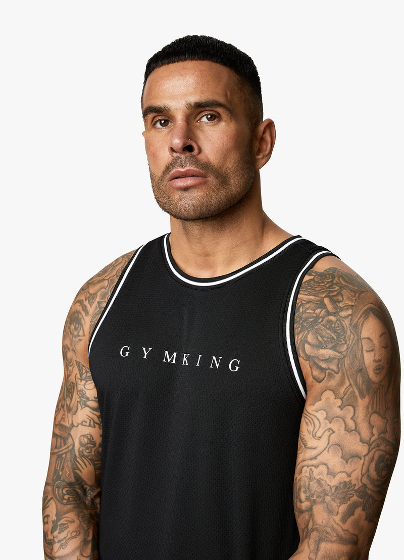 Gym King Brooklyn Mesh Vest - Black