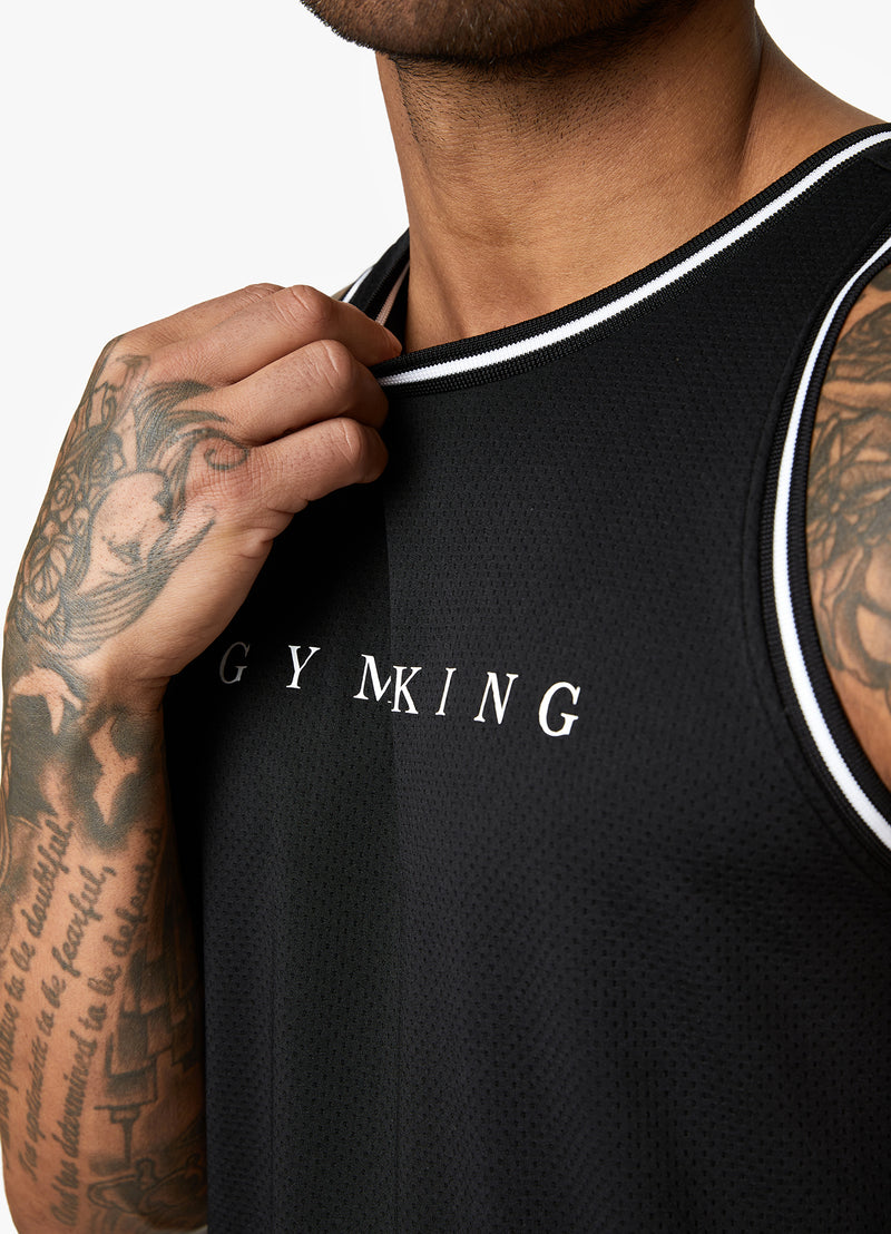 Gym King Brooklyn Mesh Vest - Black