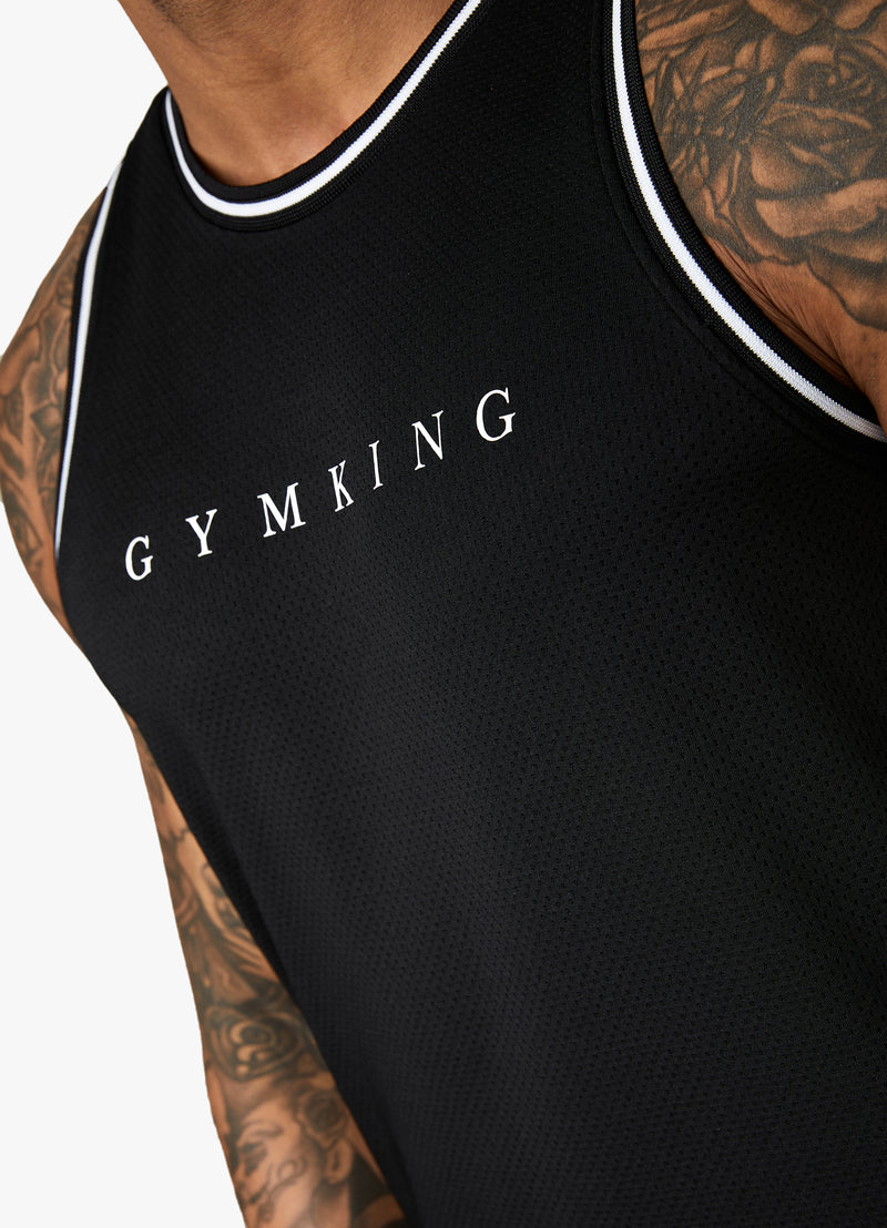 Gym King Brooklyn Mesh Vest - Black