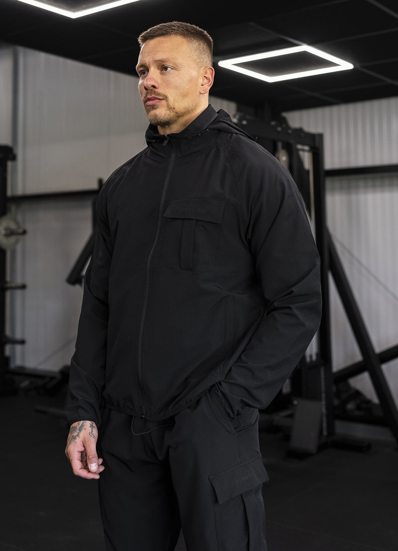 Gym King Mini Ripstop Woven Utility Jacket - Black