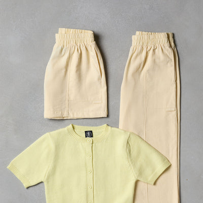 Gym King Younger Kids Short Sleeve Knit Cardigan - Butter Yellow