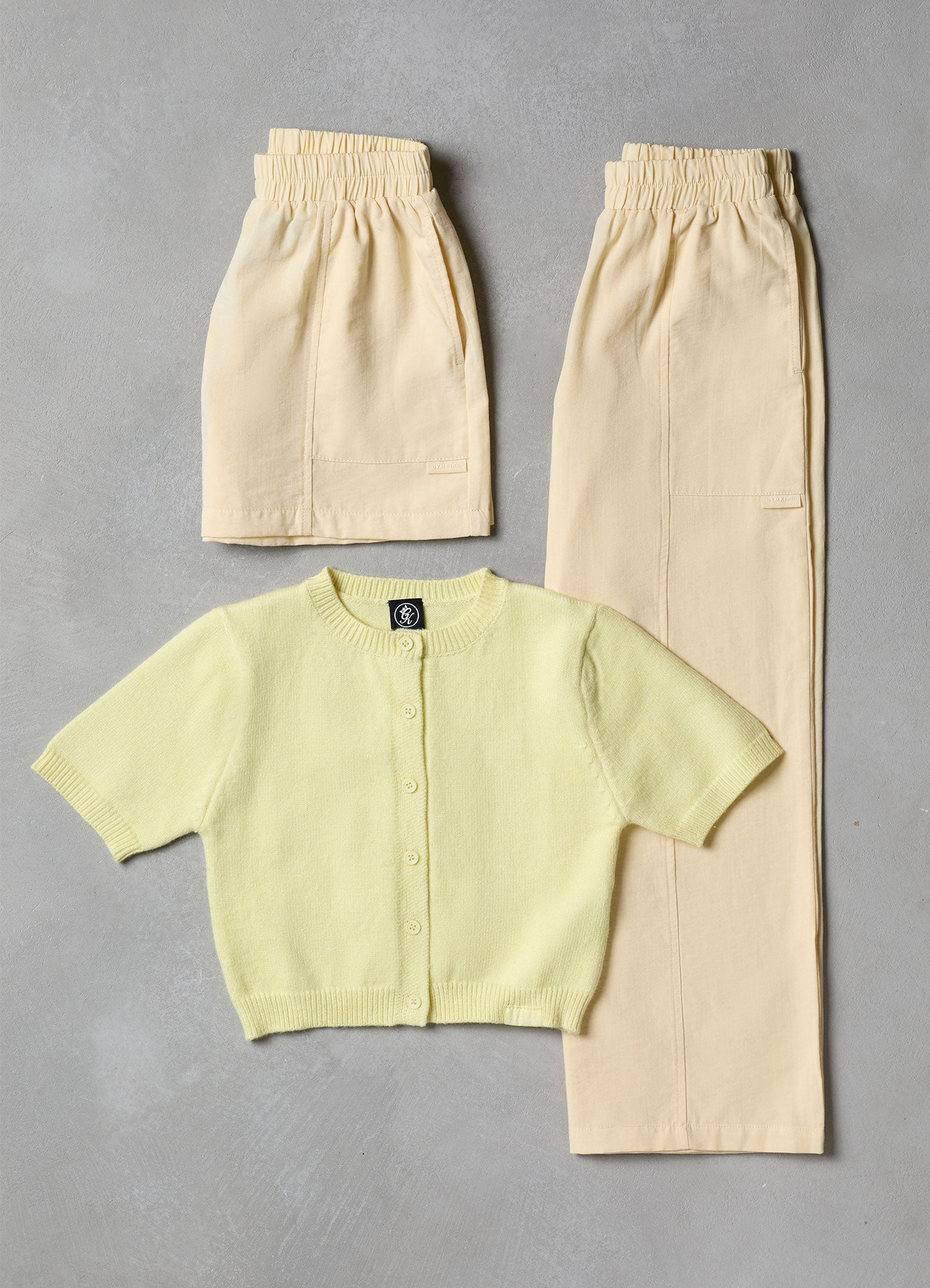 Gym King Younger Kids Short Sleeve Knit Cardigan - Butter Yellow