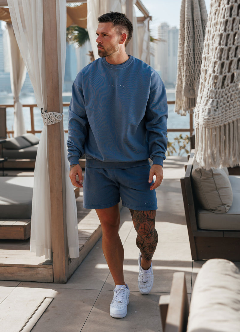 Gym King Purpose Washed Crew - Deep Indigo