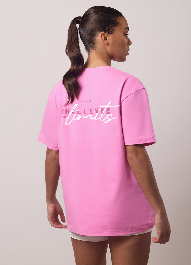 Gym King Challenge Boyfriend Tee - Bubblegum Pink