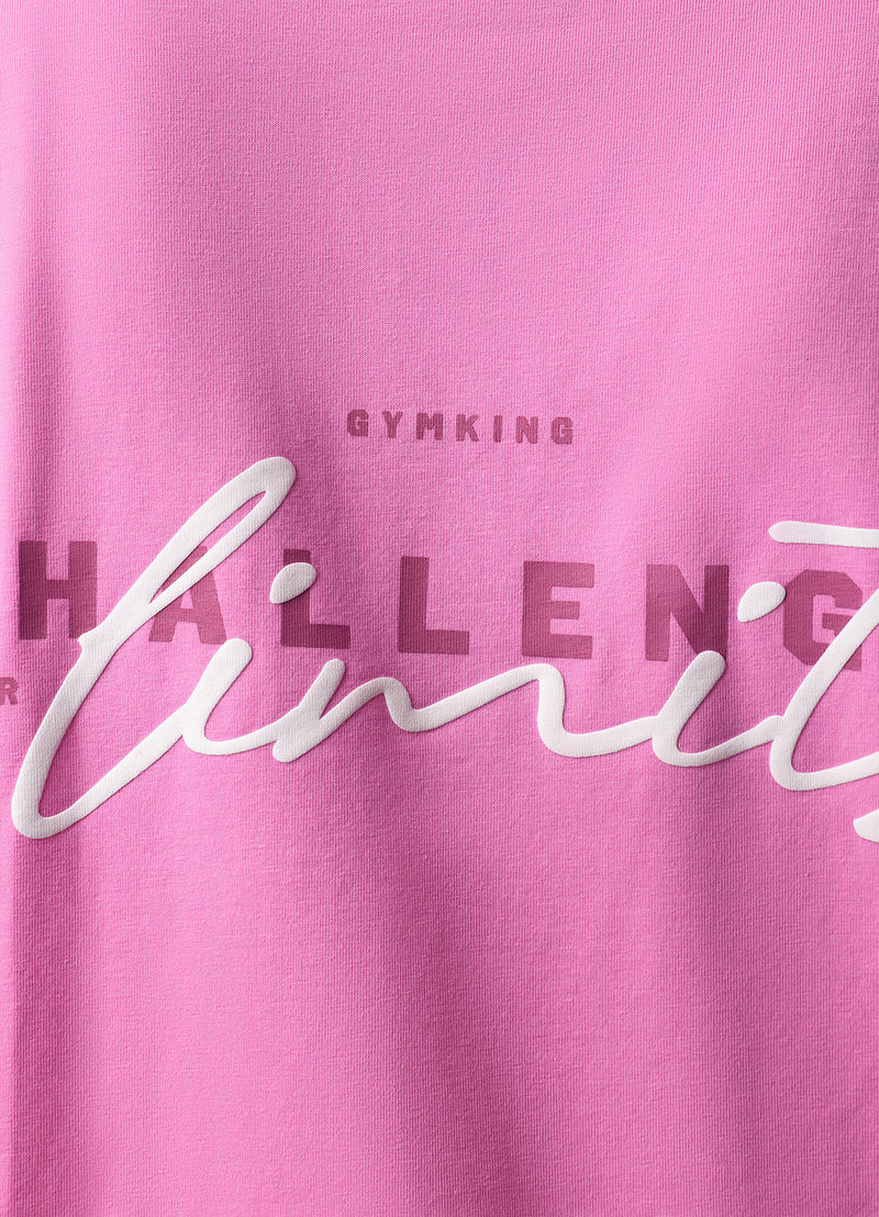 Gym King Challenge Boyfriend Tee - Bubblegum Pink